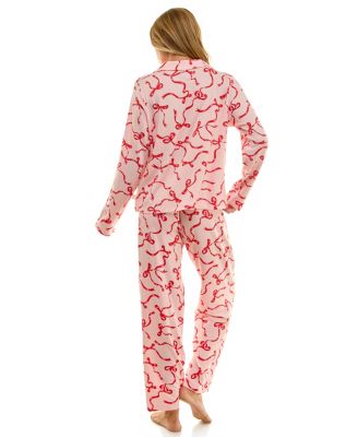 Women's Long Sleeve Top and Bottom 2-Piece Notch Collar Set