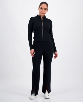 Petite Mock-Neck Zip-Front Top, Macy's Exclusive 