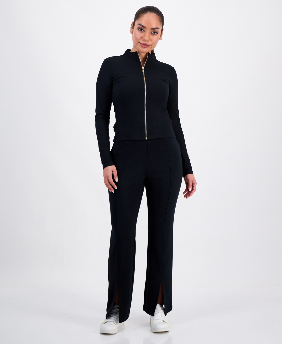 I.n.c. International Concepts Petite Mock-Neck Zip-Front Top, Macy's Exclusive