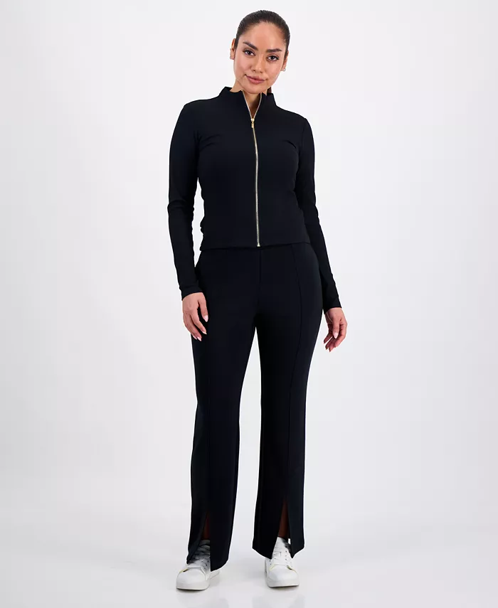 Petite Mock-Neck Zip-Front Top - thumbnail 6