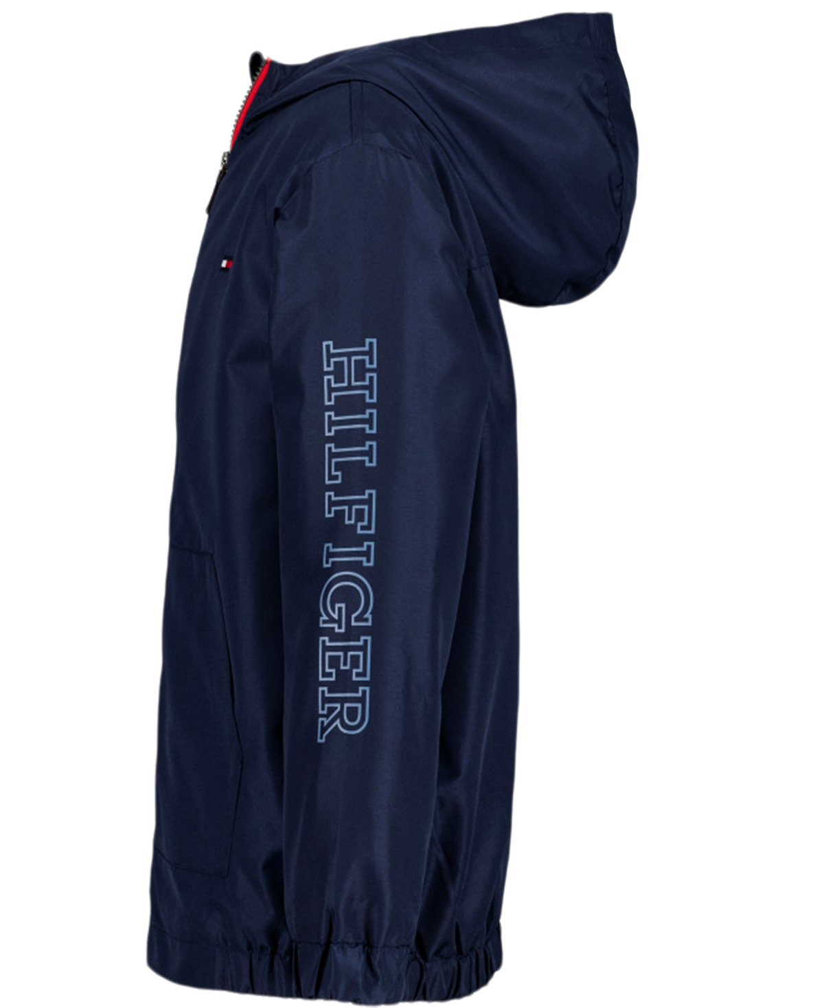 Tommy Hilfiger Boys 8-20 Full Zip Hooded Windbreaker Jacket In Blue