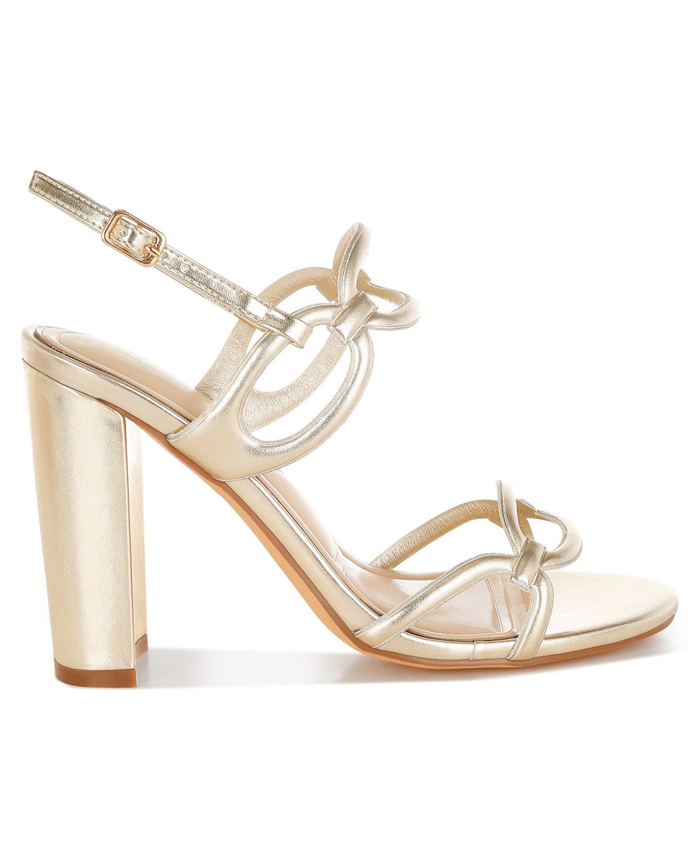 Женские сандалии London Rag Ryzah Metallic Cut Out Chain, цвет: Золотой искусственная кожа — фото 4