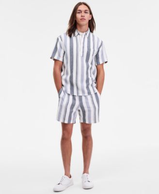 Sun + Stone - Men's Eilish Regular-Fit 6" Striped Shorts