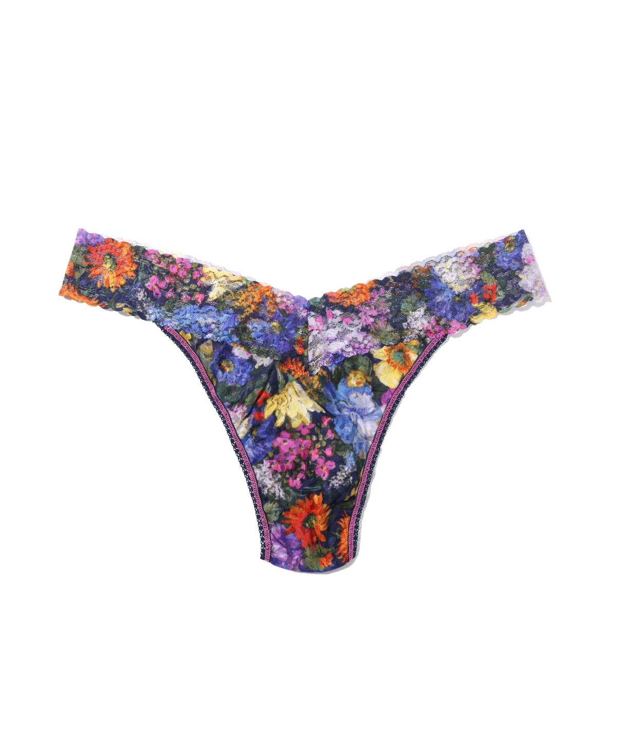 Hanky Panky Women's Printed Signature Lace Original Rise Thong Underwear In Multi