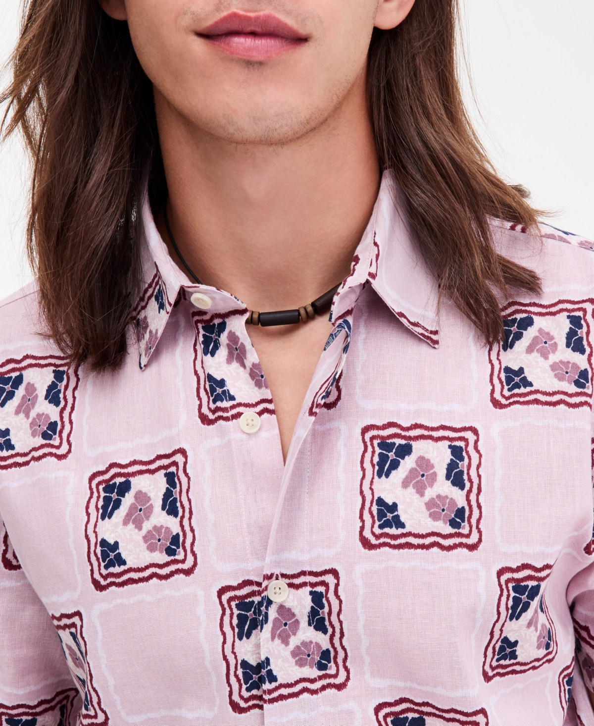 Sun + Stone Men's Short Sleeve Mosaic Print Button-Front Shirt, Macy's Exclusive