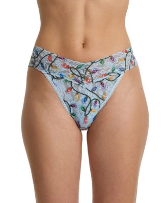 Women's Printed Signature Lace Original Rise Thong Underwear