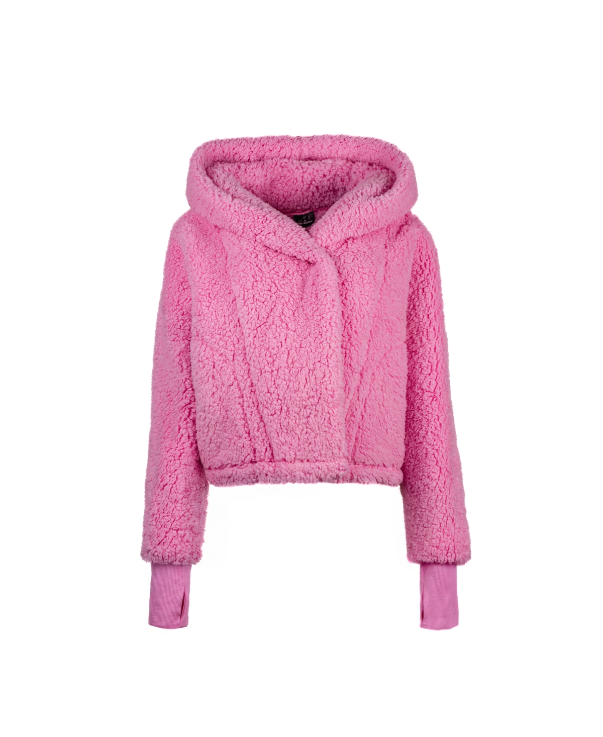 By Jill Martin Hooded Cropped Length Button Front Lounger Jacket In Pink