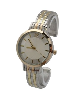 Twotone Textured Bangle Watch