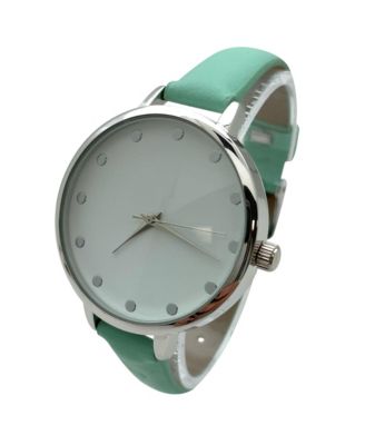 Solid Vibrant Color Everyday Faux Leather Women Watch, Mint