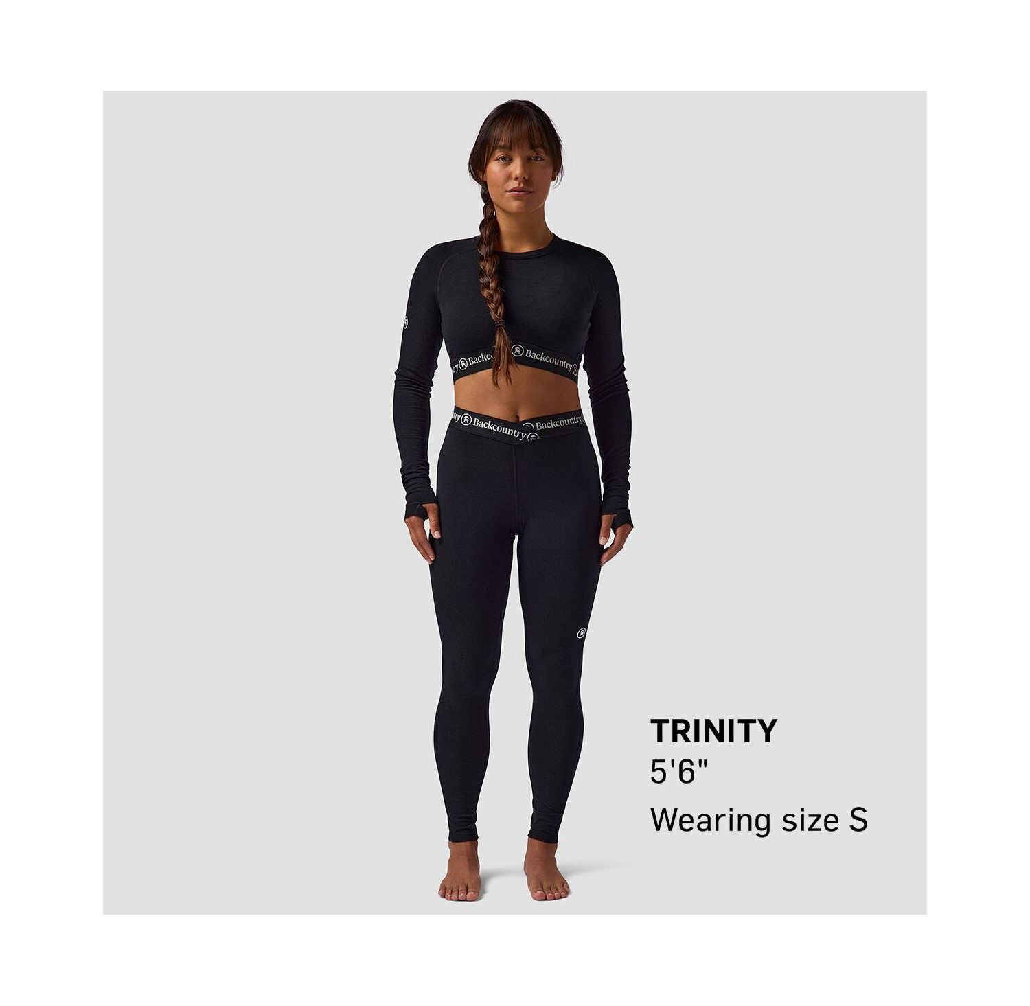 Women's BGA Cedars Merino Lt-Wt Baselayer Cropped Crew Top- Lightweight Long Underwear Tops
