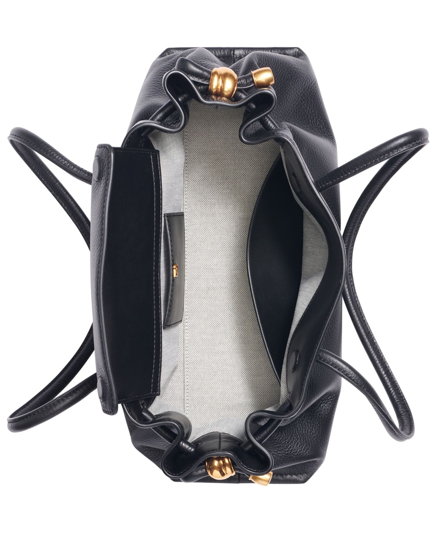 Женская сумка Donna Karan New York Cashmere Leather Medium Tote Handbag, цвет: Чёрный — фото 4
