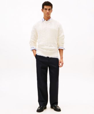 Men's Flag Cable Crewneck Sweater