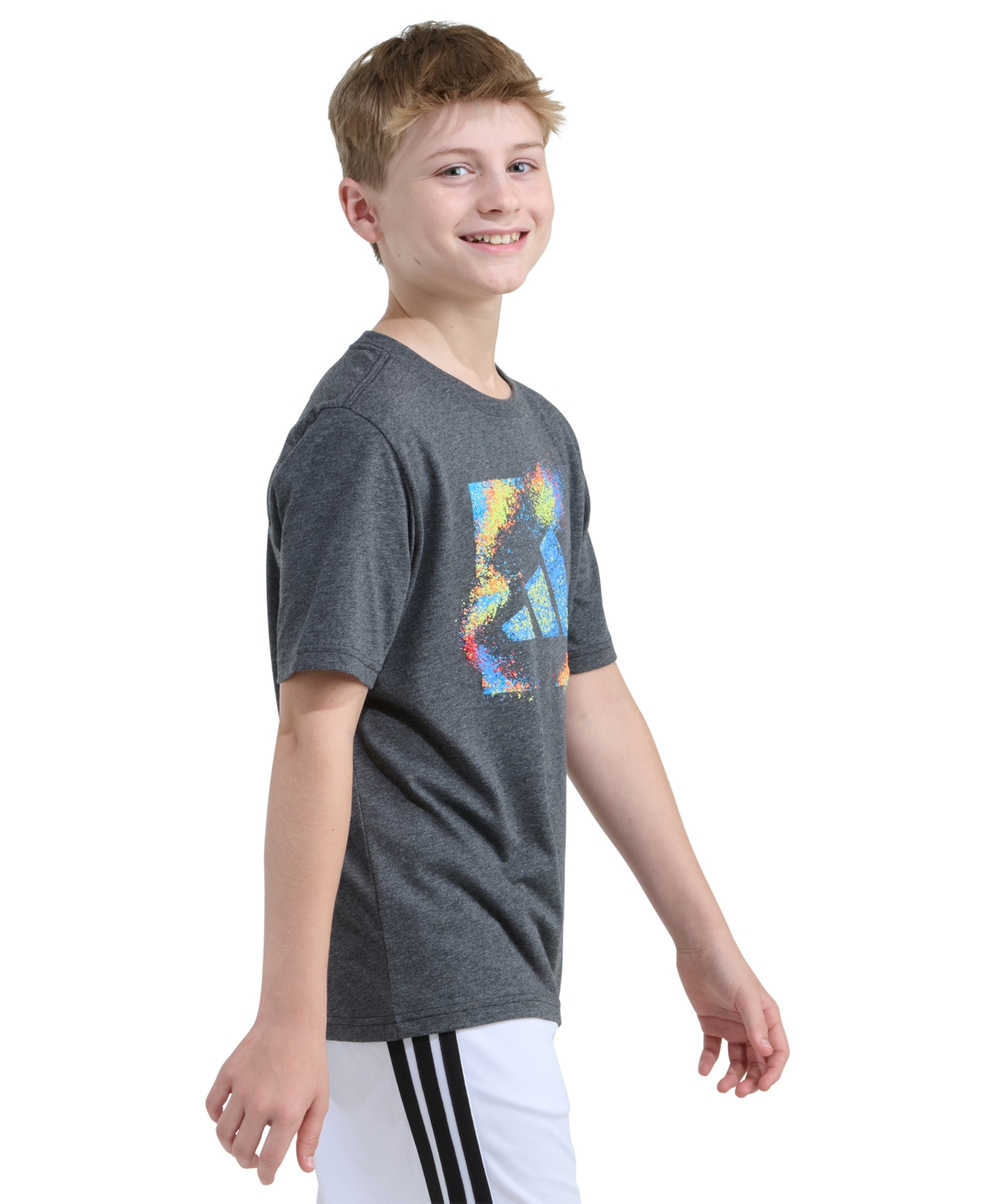 adidas Boys 8-20 Short-Sleeve Spray Gradient Logo T-Shirt