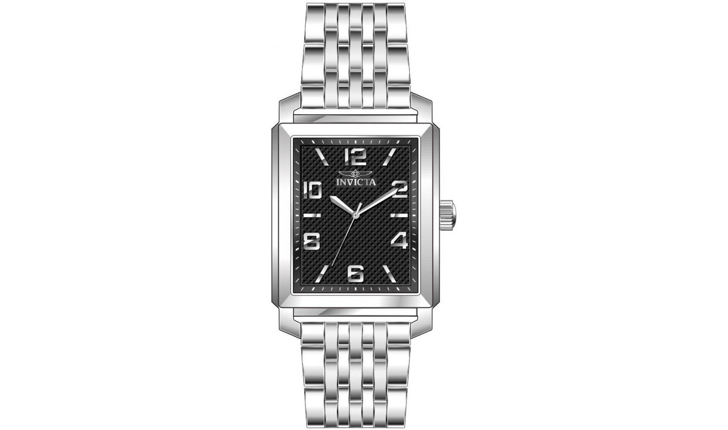 Мужские часы Invicta 46659 Vintage Quartz 3 Hand Black Dial, цвет: Серебряный — фото 2