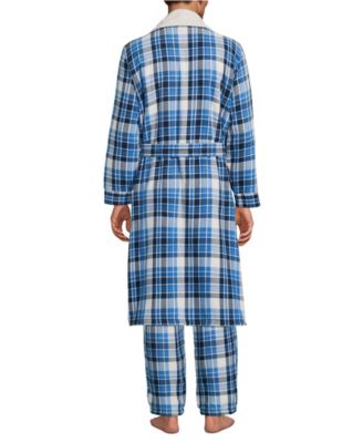Men's High Pile Fleece Lined Flannel Robe