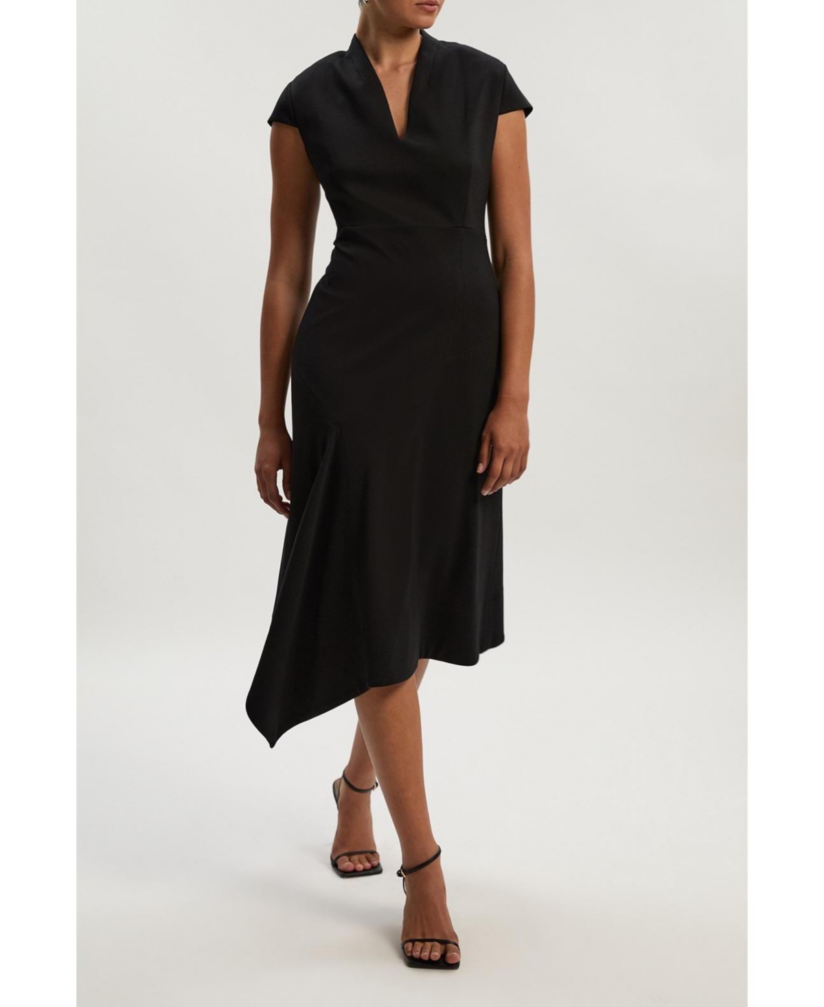 Karen Millen Women's Ponte V Neck Midi Dress