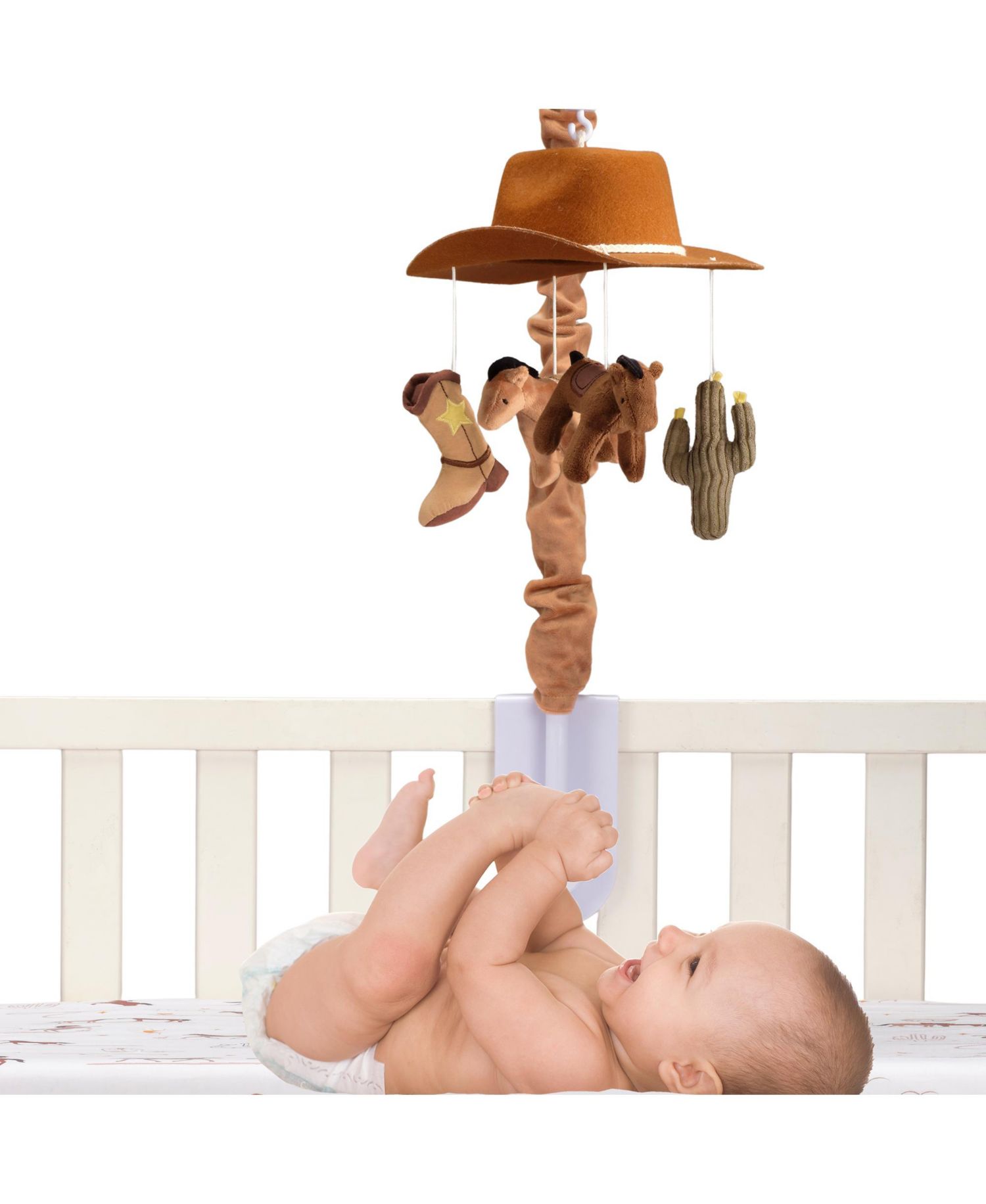 Country Western Cowboy Hat Musical Crib Mobile