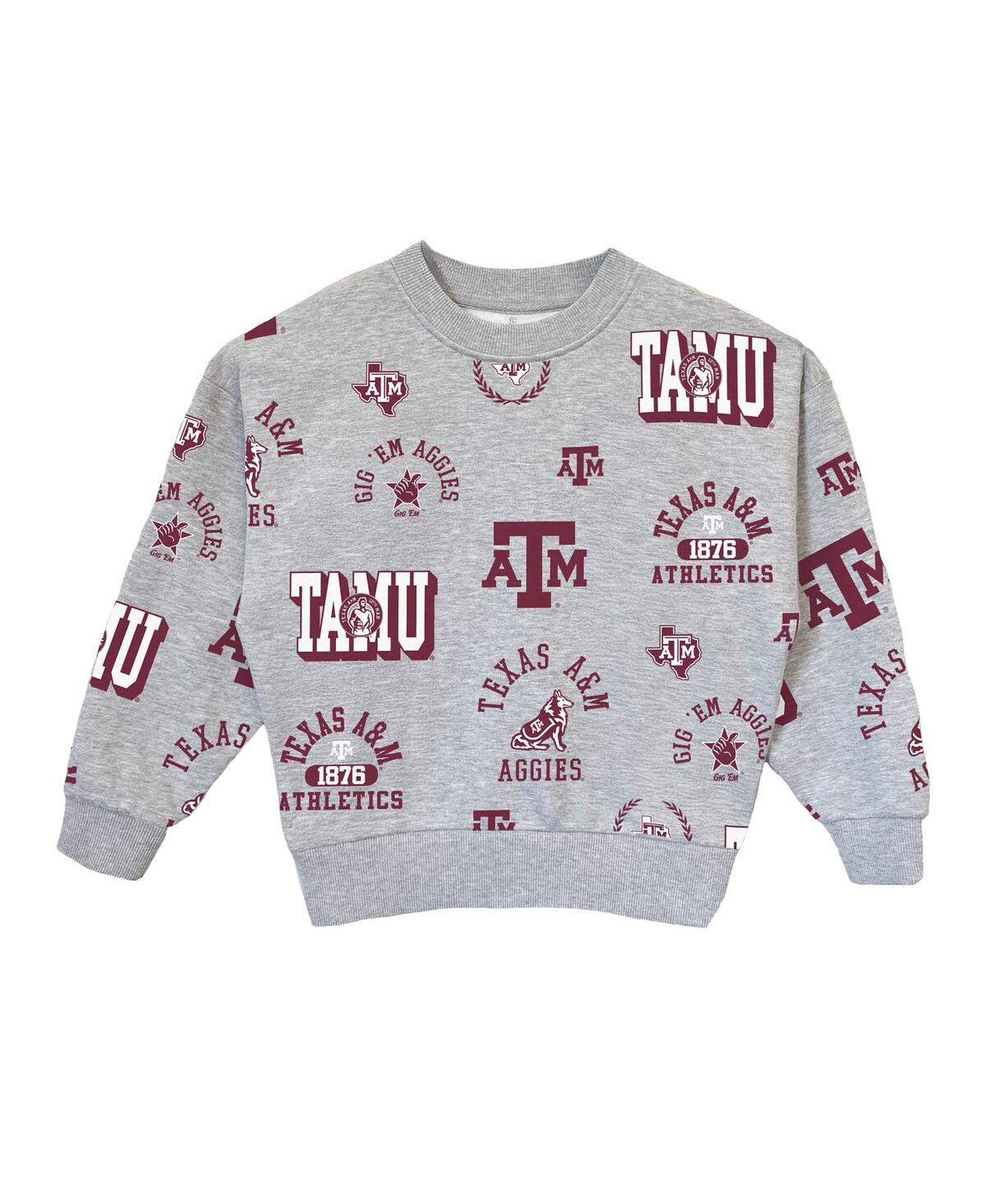Gameday Couture Big Girls Gray Texas A&m Aggies Always On Repeat Pullover Sweatshirt In Blue