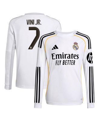 adidas - Big Boys and Girls Vini Jr. White Real Madrid 2025/26 Home Replica Long Sleeve Jersey