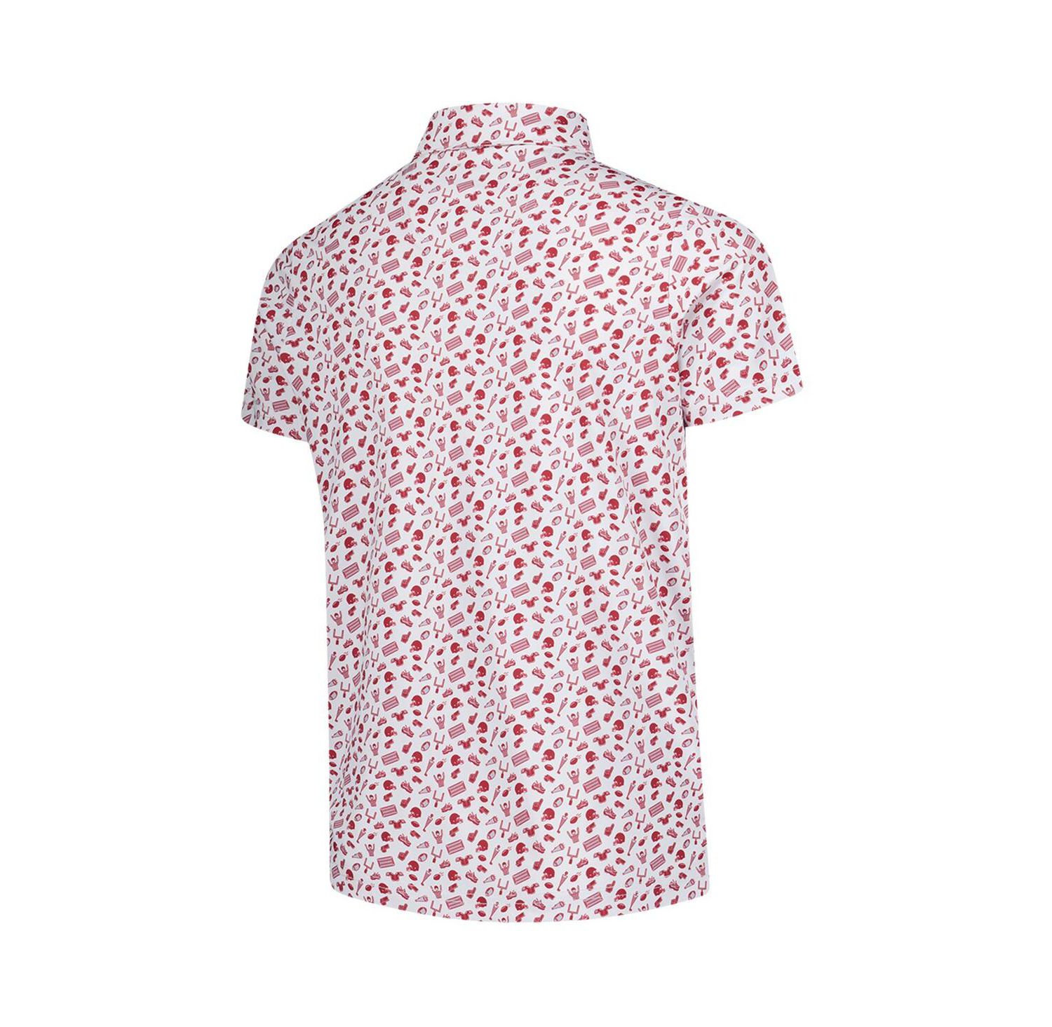 Big Boys and Girls Crimson Alabama Crimson Tide Tom Allover Print Performance Polo Shirt