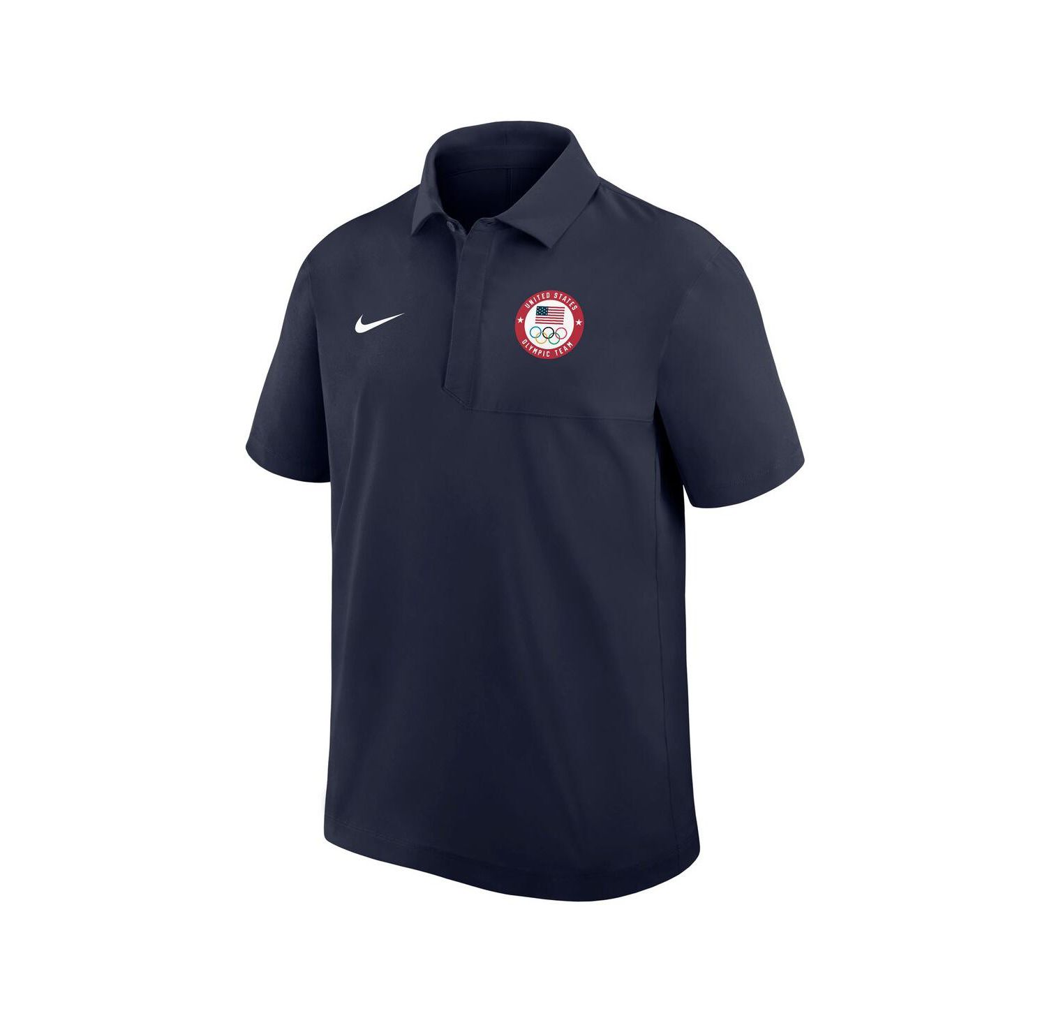 Men's Navy Woven Polo Shirt