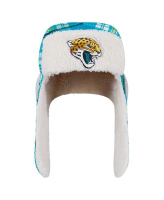 Teal Jacksonville Jaguars Sideline Plaid Sherpa Trapper Hat