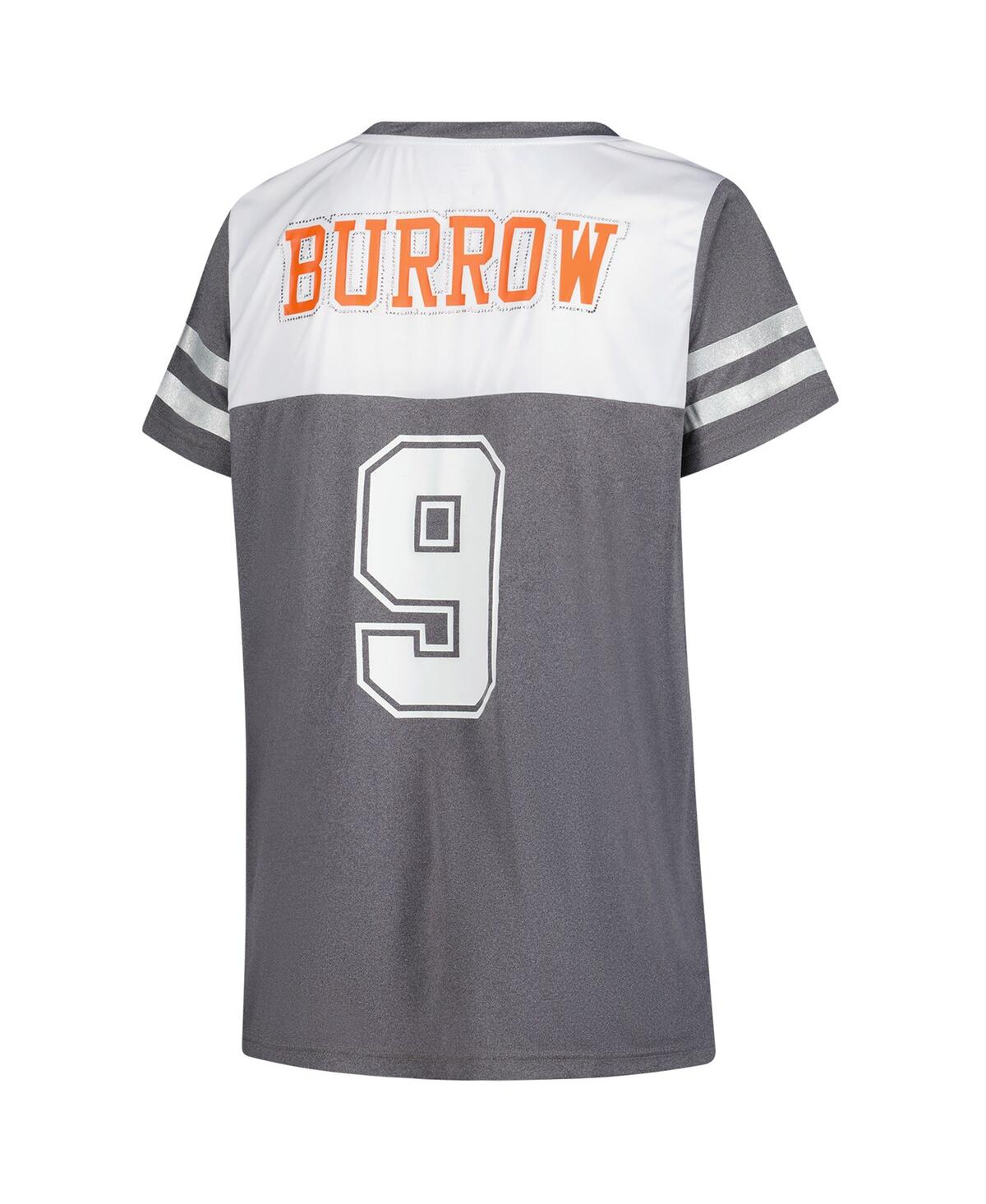 Fanatics Women's Joe Burrow White Cincinnati Bengals Plus Size Bling Raglan V-neck T-shirt In White
