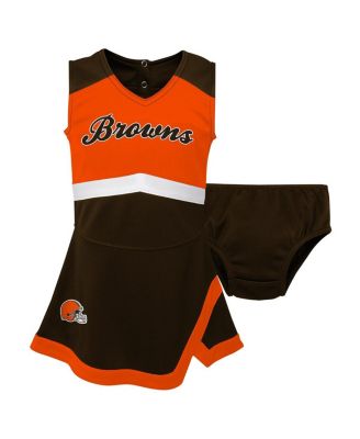 Outerstuff - Baby Girls Brown Cleveland Browns Cheer Captain Jumper Dress