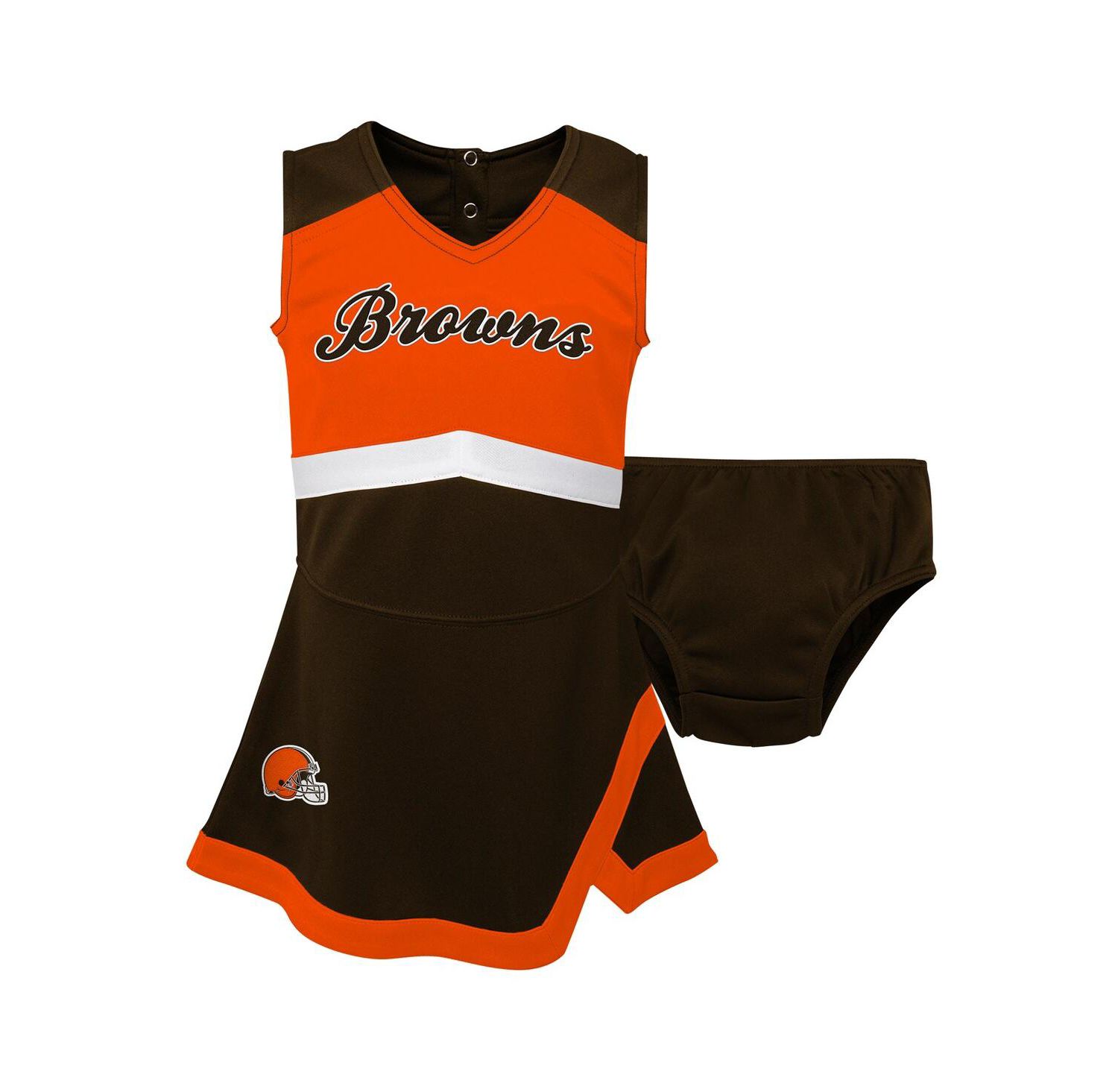 Baby Girls Brown Cleveland Browns Cheer Captain Jumper Dress