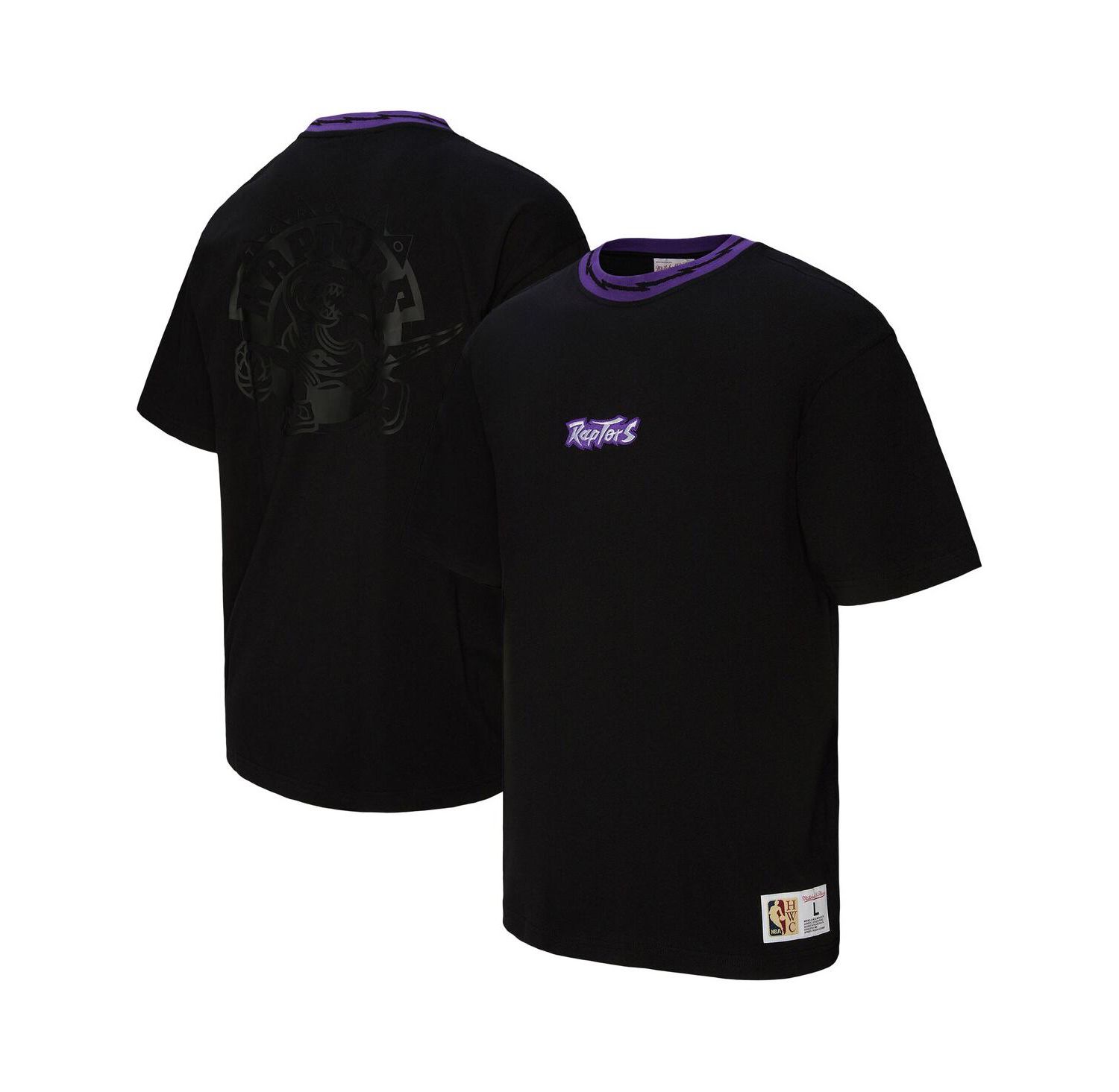 Men's and Women's Black Toronto Raptors Playmaker Logo T-Shirt