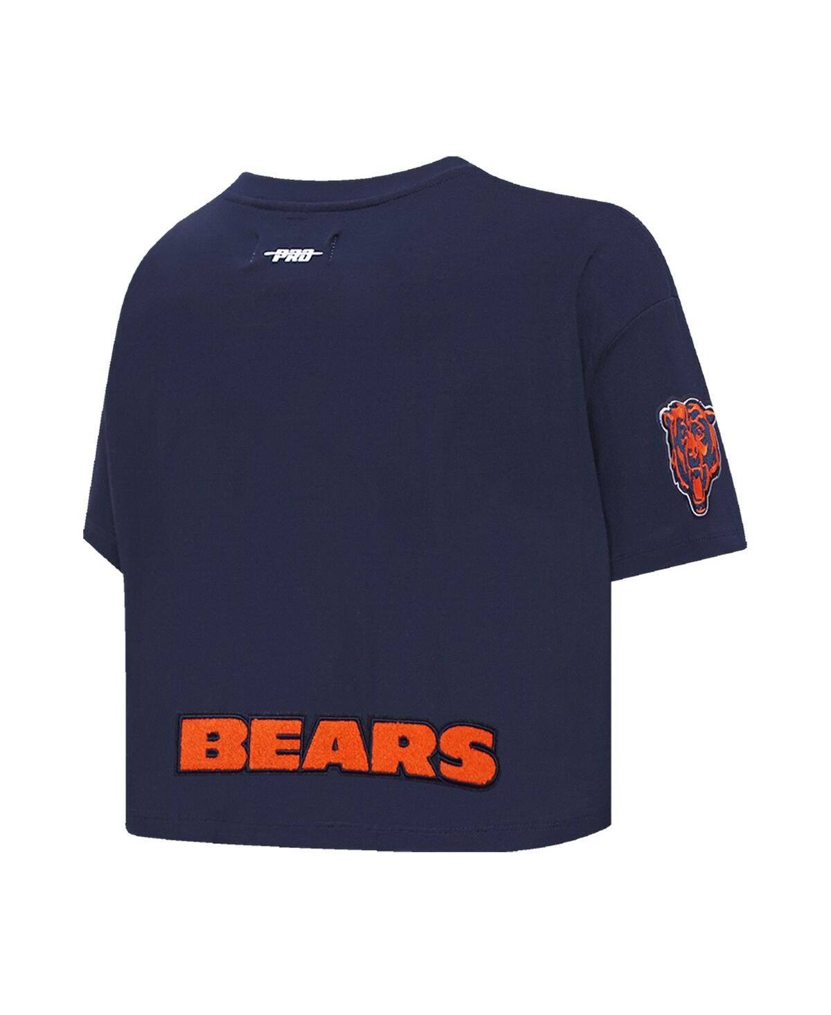 Pro Standard Women's Caleb Williams Navy Chicago Bears Player Name Number Cropped Boxy T-Shirt