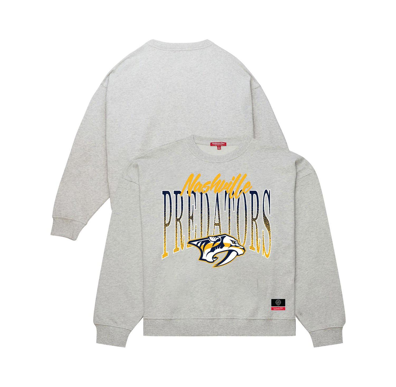 Women's Heather Gray Nashville Predators Hockey Night Sweatshirt