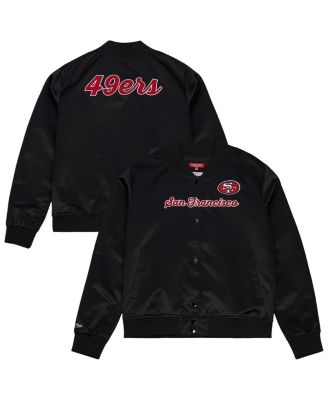 Mitchell & Ness - Women's Black San Francisco 49ers Full-Snap Satin Jacket