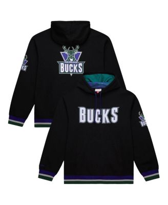 Mitchell & Ness - Men's and Women's Black Milwaukee Bucks Heavyweight Hoodie