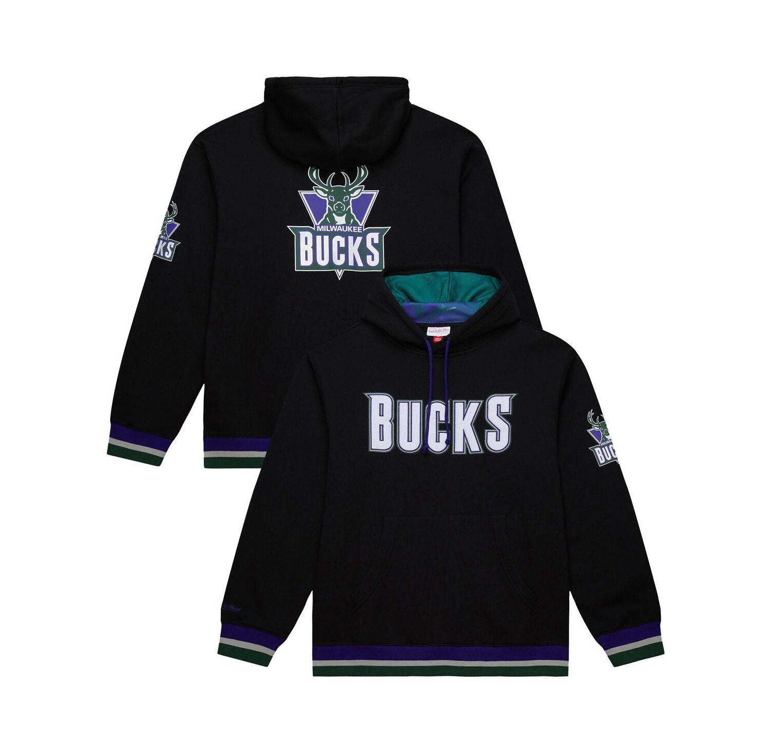 Men's and Women's Black Milwaukee Bucks Heavyweight Hoodie