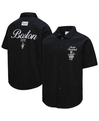 Mitchell & Ness - Men's Black Boston Celtics Hardwood Classics Camp Shirt