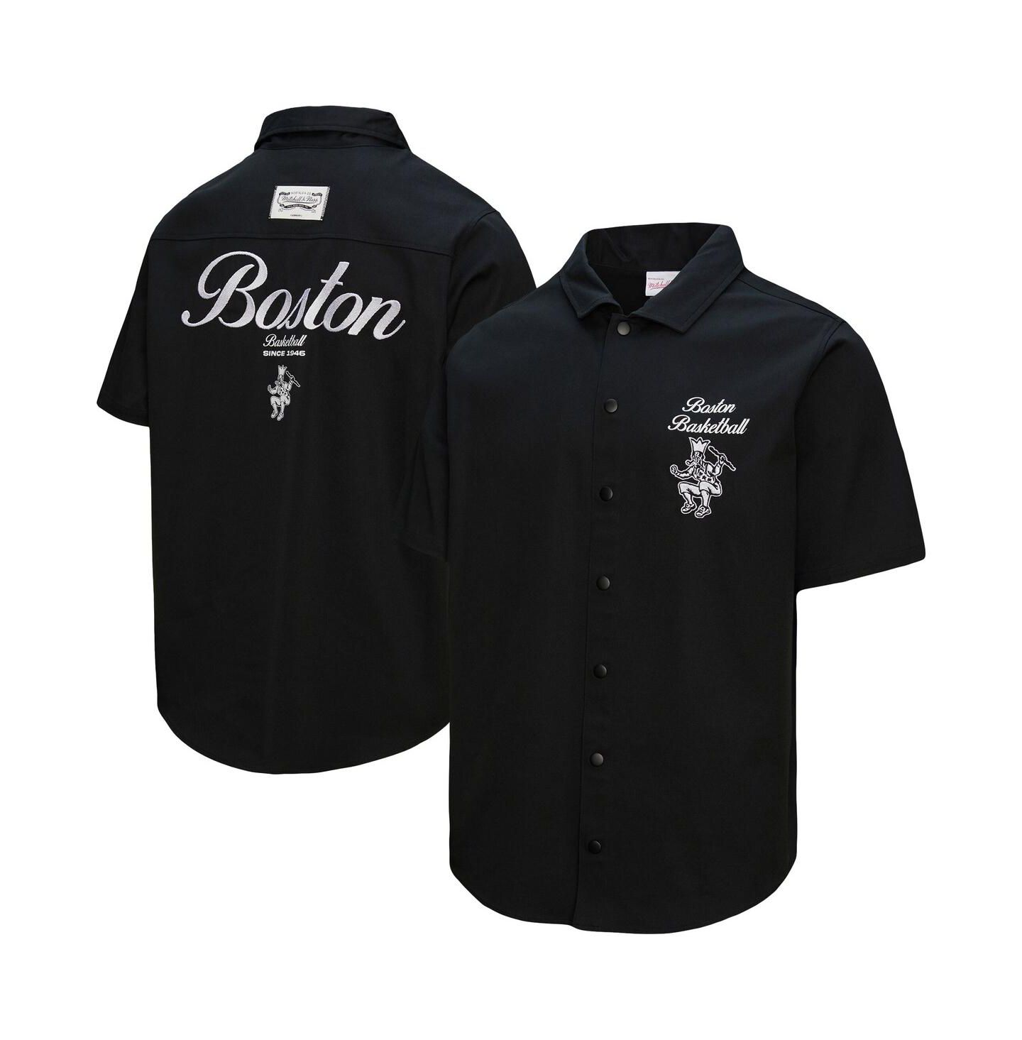 Мужская рубашка Mitchell & Ness Black Boston Celtics Hardwood Classics Camp — фото 1