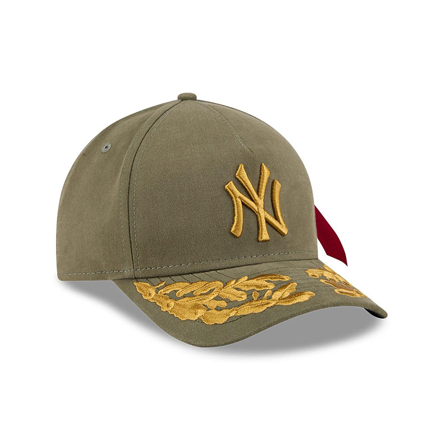 x Alpha Industries Men's Olive New York Yankees A-Frame 9FORTY Adjustable Hat