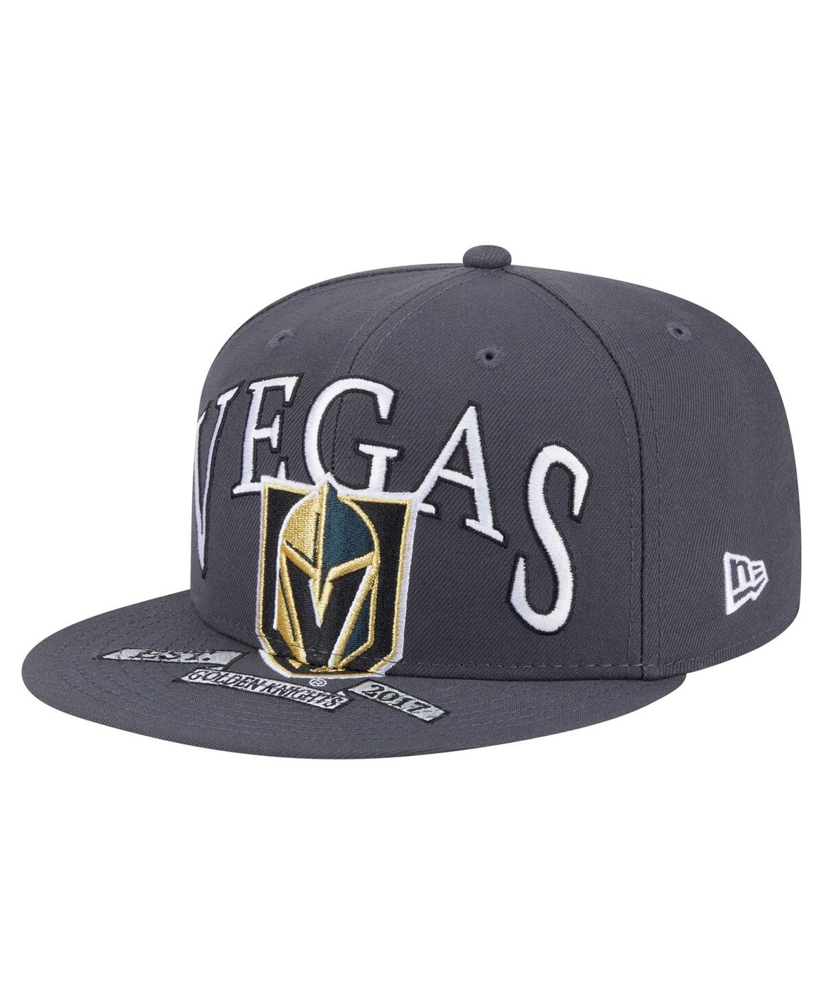 New Era Men's Gray Vegas Golden Knights Oversized Arch 59fifty Fitted Hat In Gray