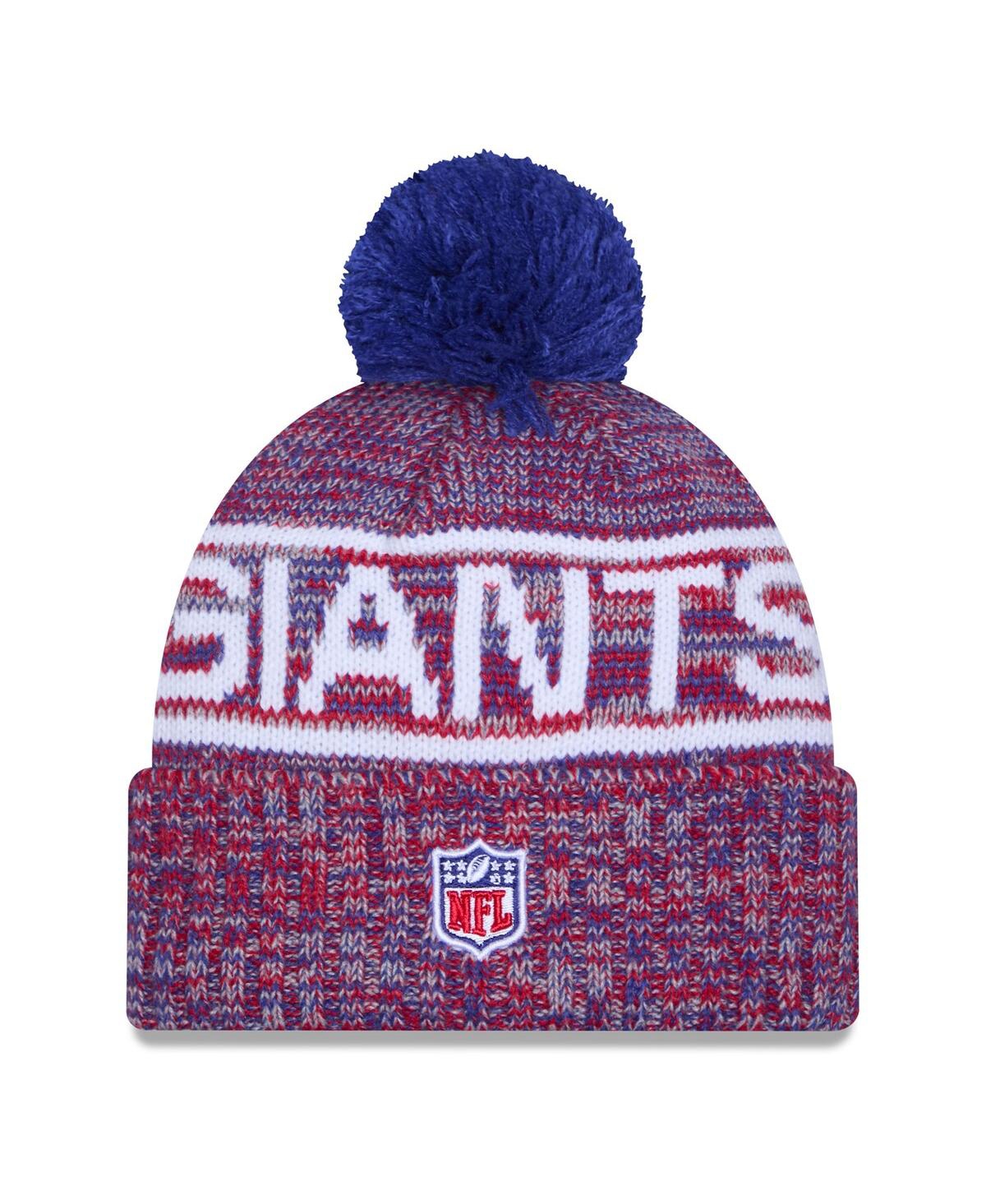 New Era Men's Red New York Giants 2025 Sideline Cold Weather Cuffed Pom With Knit Hat In Pink