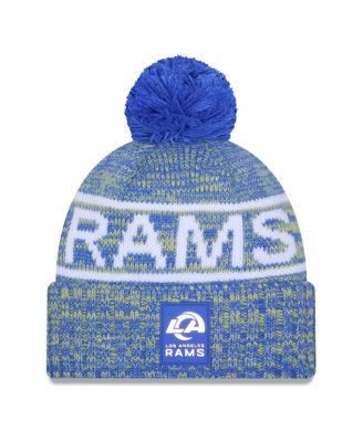 New Era - Men's Royal Los Angeles Rams 2025 Sideline Cold Weather Cuffed Knit Hat with Pom
