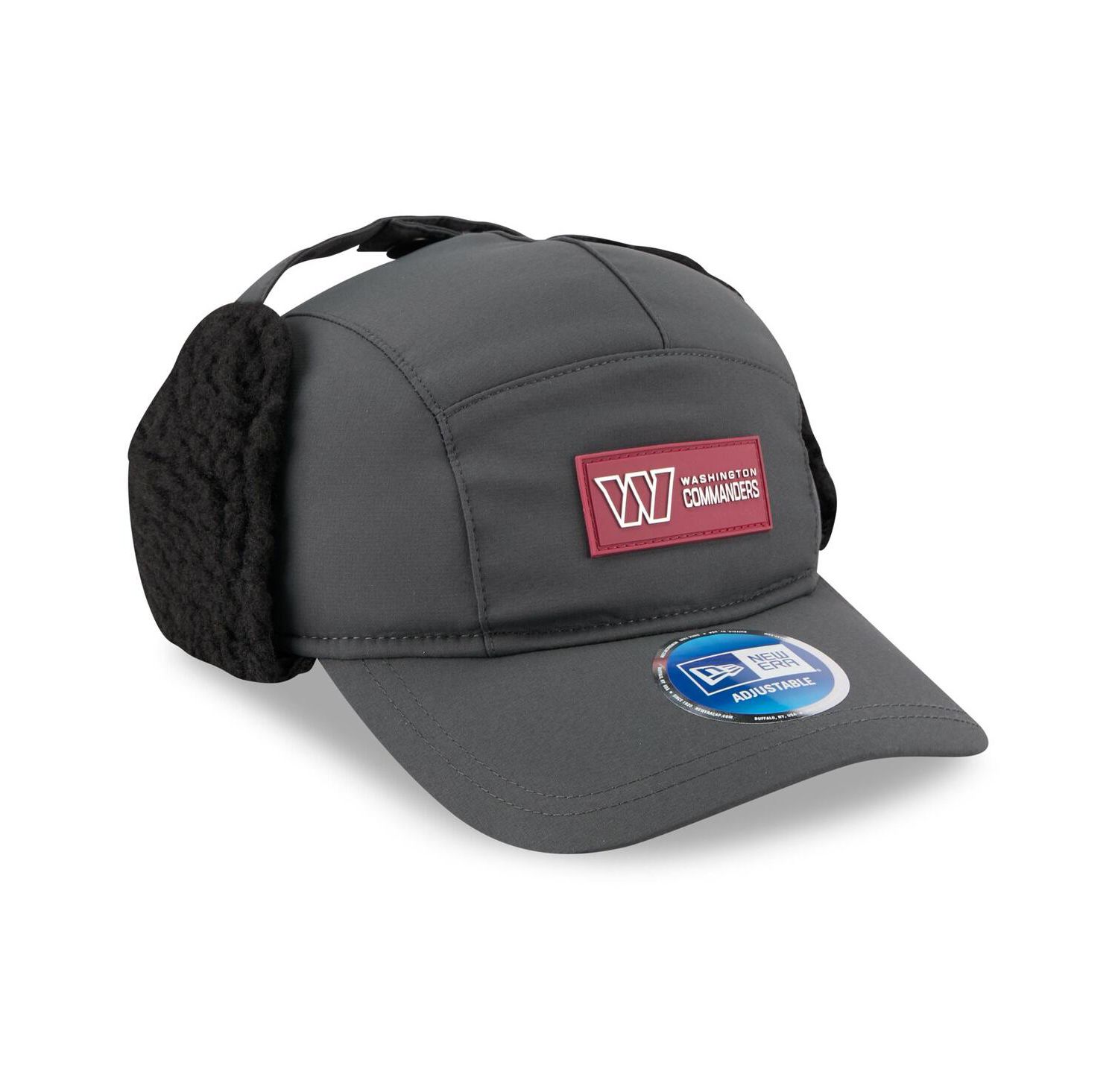 Men's Charcoal Washington Commanders 2025 Sideline Cold Weather Runner Dog Ear Adjustable Hat