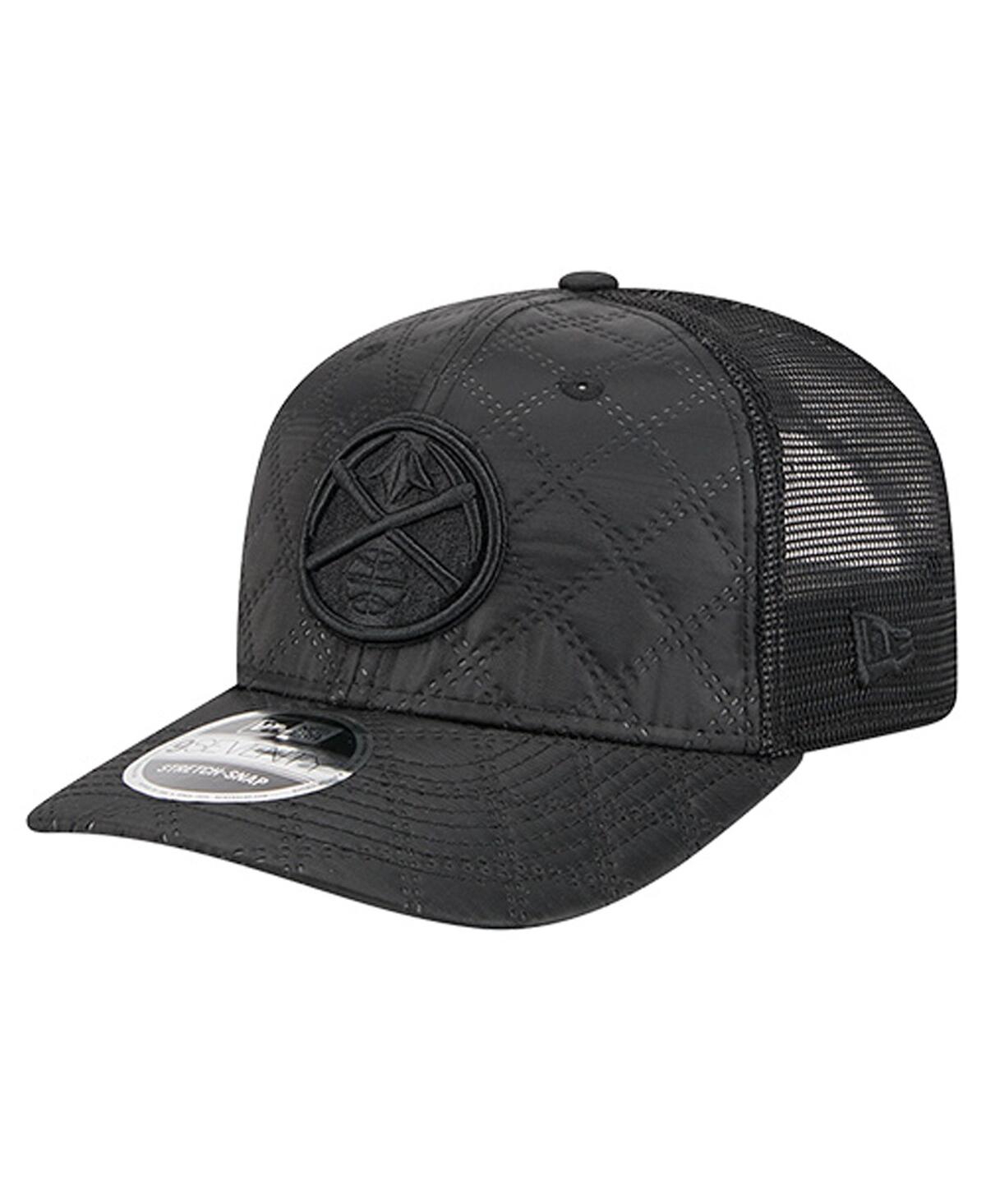 New Era Men's Black Denver Nuggets Quilted 9SEVENTY Trucker Adjustable Hat