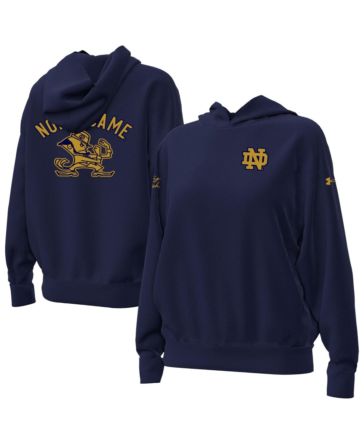 Under Armour Women's Navy Notre Dame Fighting Irish Oversized Gameday Icon Hoodie