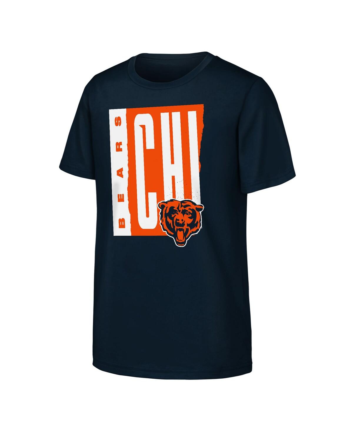 Outerstuff Big Boys And Girls Navy Chicago Bears Tear It Up T-shirt In Blue