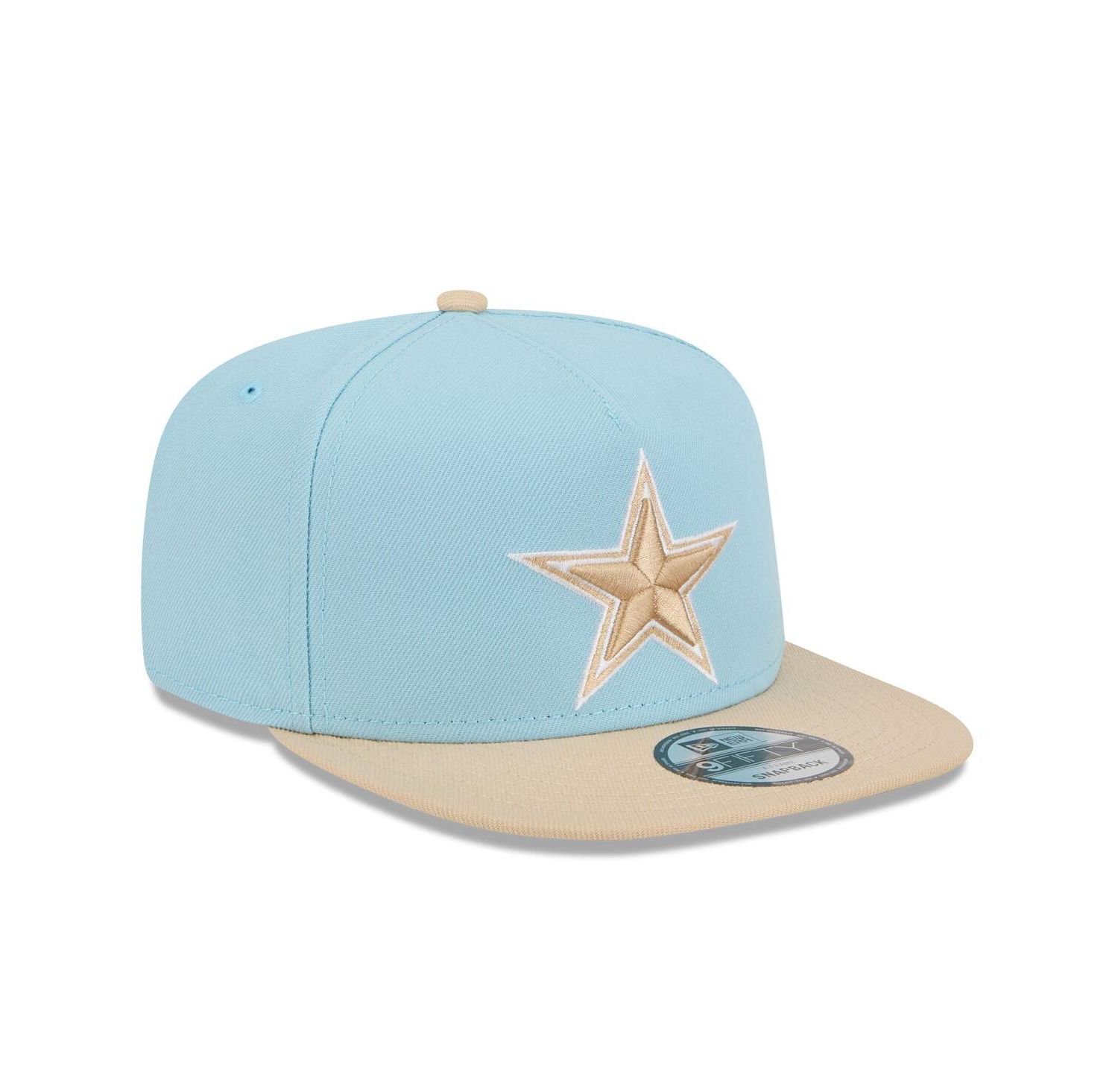Men's Light Blue/Brown Dallas Cowboys Two-Tone Color Pack A-Frame 9FIFTY Snapback Hat