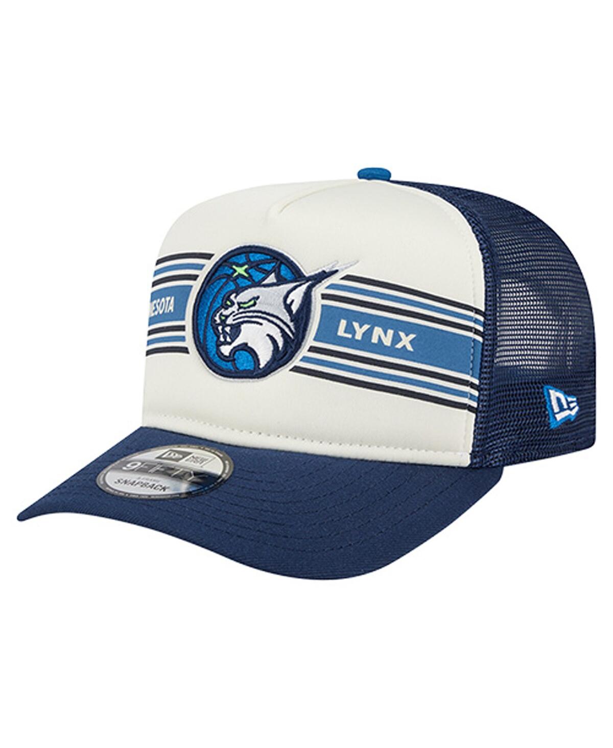 New Era Men's And Women's White/navy Minnesota Lynx Banner Foam Front 9fifty A-frame Adjustable Trucker Hat In Multi