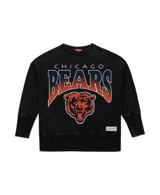 Women's Black Chicago Bears Delineate Mineral Wash Crewneck Sweatshirt