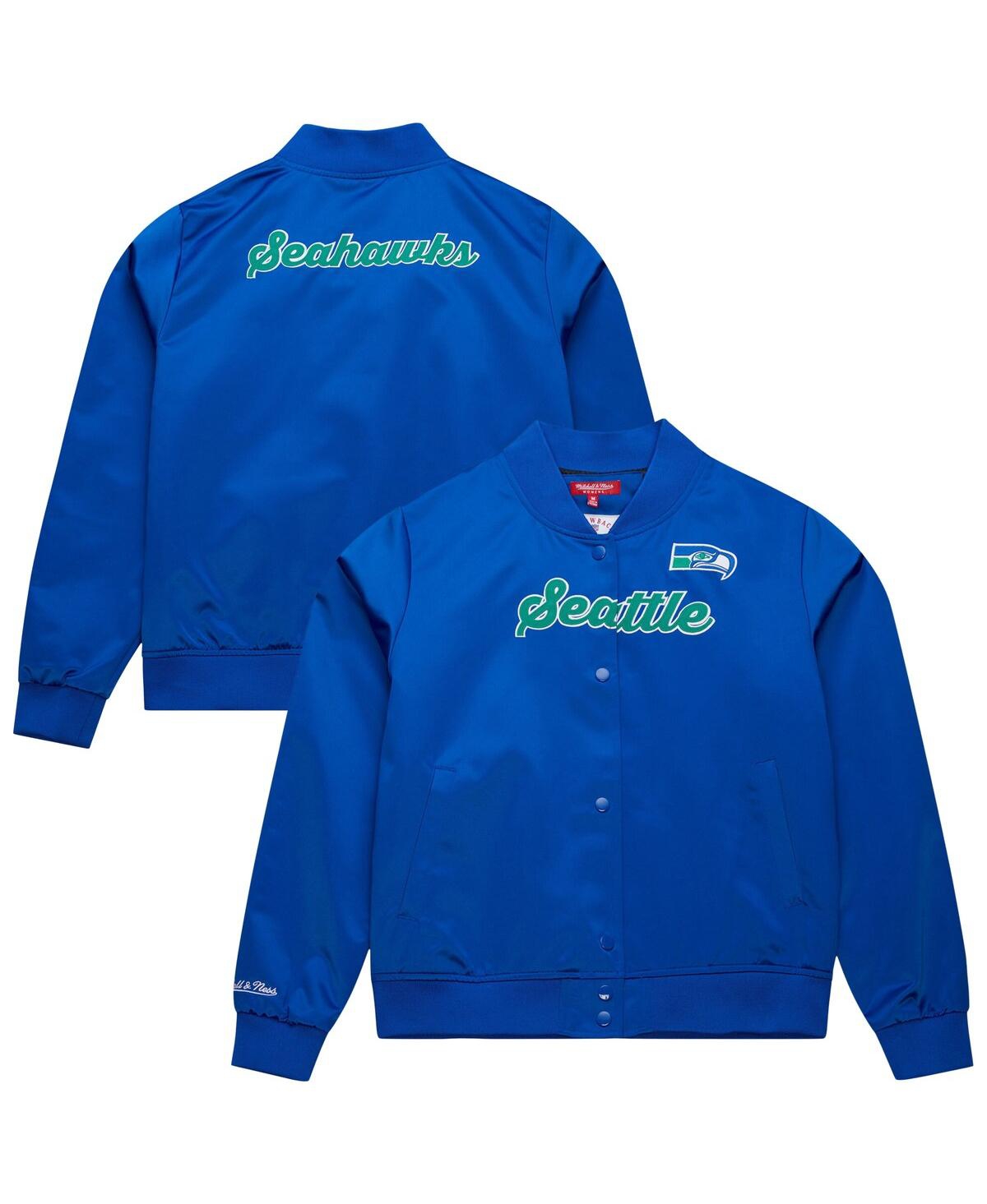Mitchell & Ness Women's Royal Seattle Seahawks Full-snap Satin Jacket In Blue