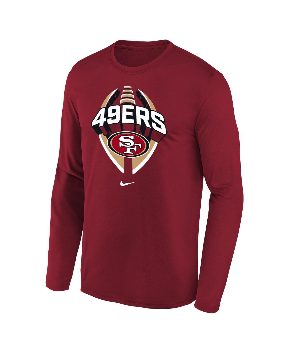 Nike Big Boys and Girls Scarlet San Francisco 49ers Primetime Legend Icon Long Sleeve Performance T-Shirt